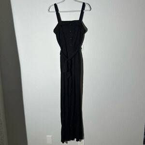 GB black sleeveless jumpsuit with belt and zipper in the back size M